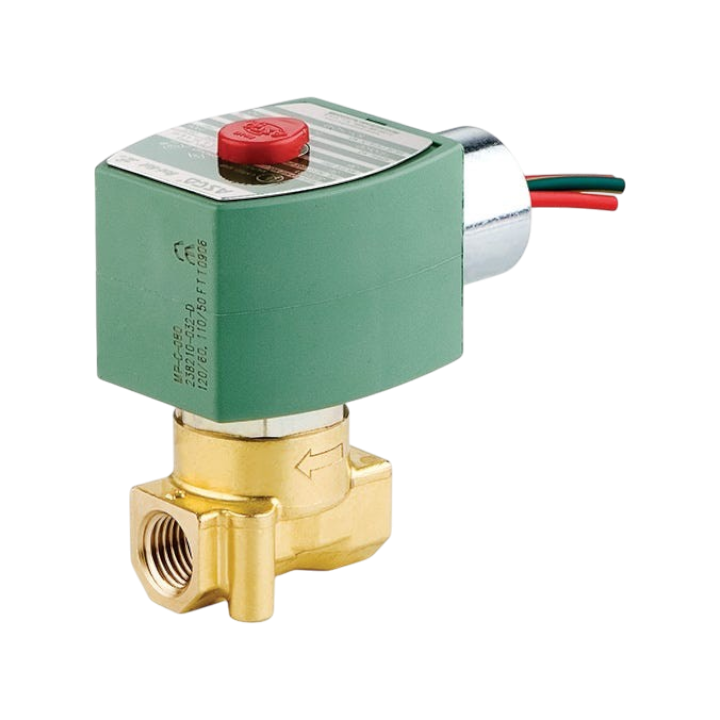 VÁLVULA SOLENOIDE DE BRONCE, 2 VÍAS, 120V/240V, NORMALMENTE CERRADA, USO GENERAL, ROSCA NPT