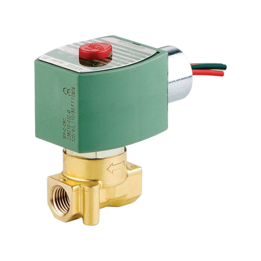 VÁLVULA SOLENOIDE DE BRONCE, 2 VÍAS, 120V/240V, NORMALMENTE CERRADA, USO GENERAL, ROSCA NPT